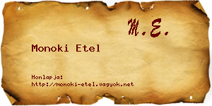 Monoki Etel névjegykártya